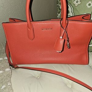 Michael Kors Red Leather Tote Bag
